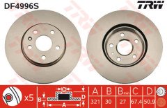 ÖN FREN AYNASI INSIGNIA A 08> SAAB 9-5 YS3G 10> 17 JANT 321x30x5DLxHAVALI 13502214-569422