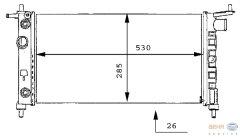 8MK376712-014 RADYATÖR CORSA B-TIGRA1.4I 16V-1.6I 16V KLİMASIZ OTOM 530x285x34