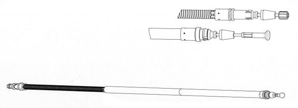 EL FREN TELİ ARKA SAĞ/SAOL C8-JUMPY-ULYSSE-SCUDO-807-EXPERT 06 1614mm/1468mm DİSK FREN/KISA SAŞE