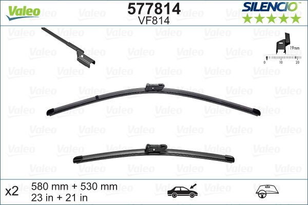 SWF VisioFlex Flat Blade X2 580 530 mm LAND ROVER Evoque 09/11 . Range Rover Evoque 09/11