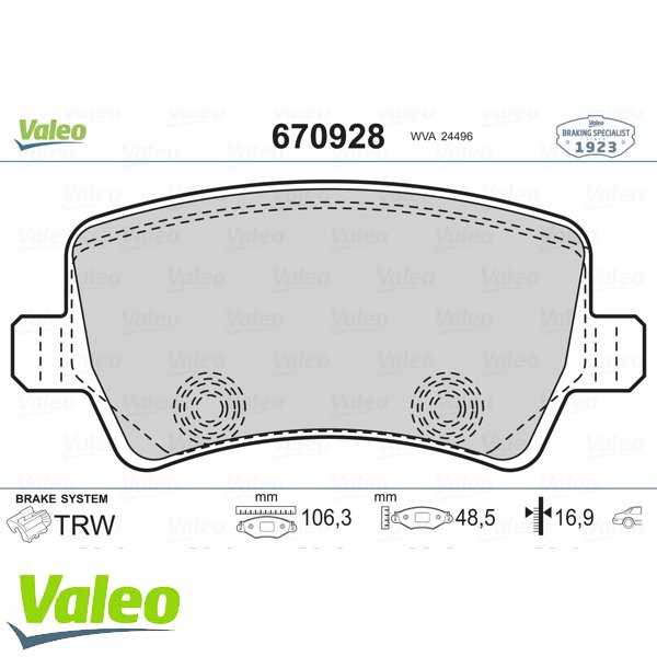 ARKA FREN BALATASI S-MAX 09> 06> GALAXY 3 06> VOLVO S60 10> S80 06> V60 -V70 06> XC60 08>XC70 06> RANGE ROVER EVOQUE 11>